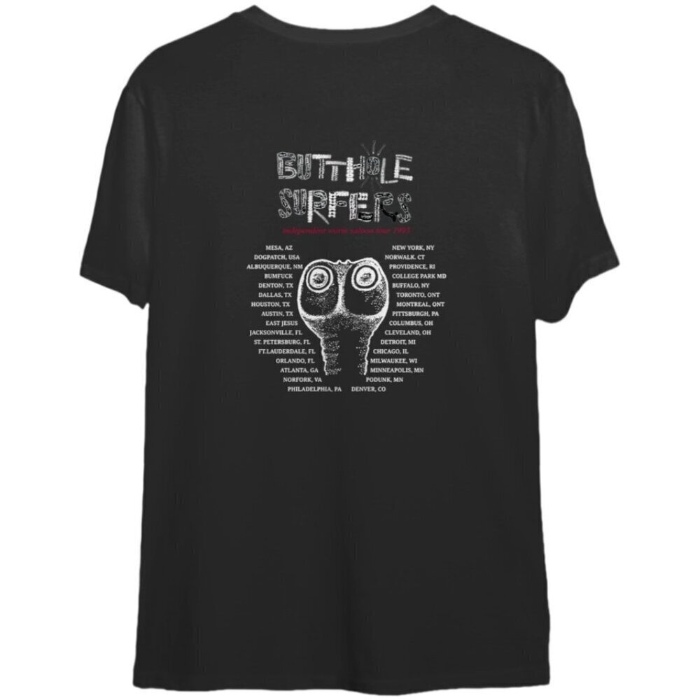 Butthole Surfers 1993 Retro Rock Band Independent Worm Saloon Fan T-Shirt